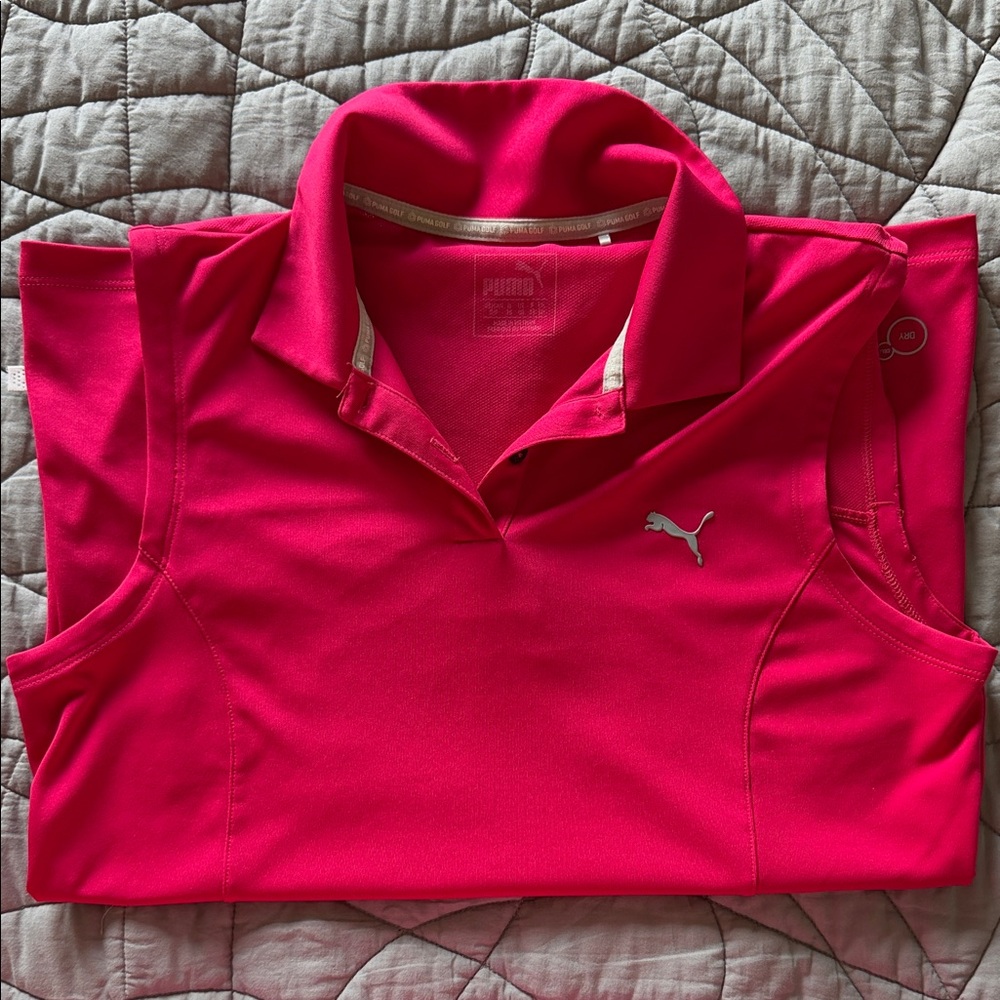 Puma Women’s Bright Pink Sleeveless Polo Top